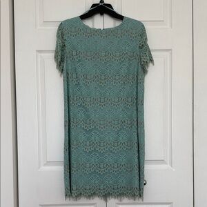 Cynthia Steffe Teal Lace Mini Dress